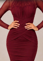 THE SILHOUETTE BURGUNDY DRESS