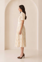 PUFF SLEEVE MIDI DRESS