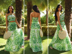 SHIRRED TUBE TOP W/ MATCHING TIERED MAXI SKIRT SET