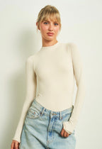 BONE LONG SLEEVE MOCK NECK BODYSUIT