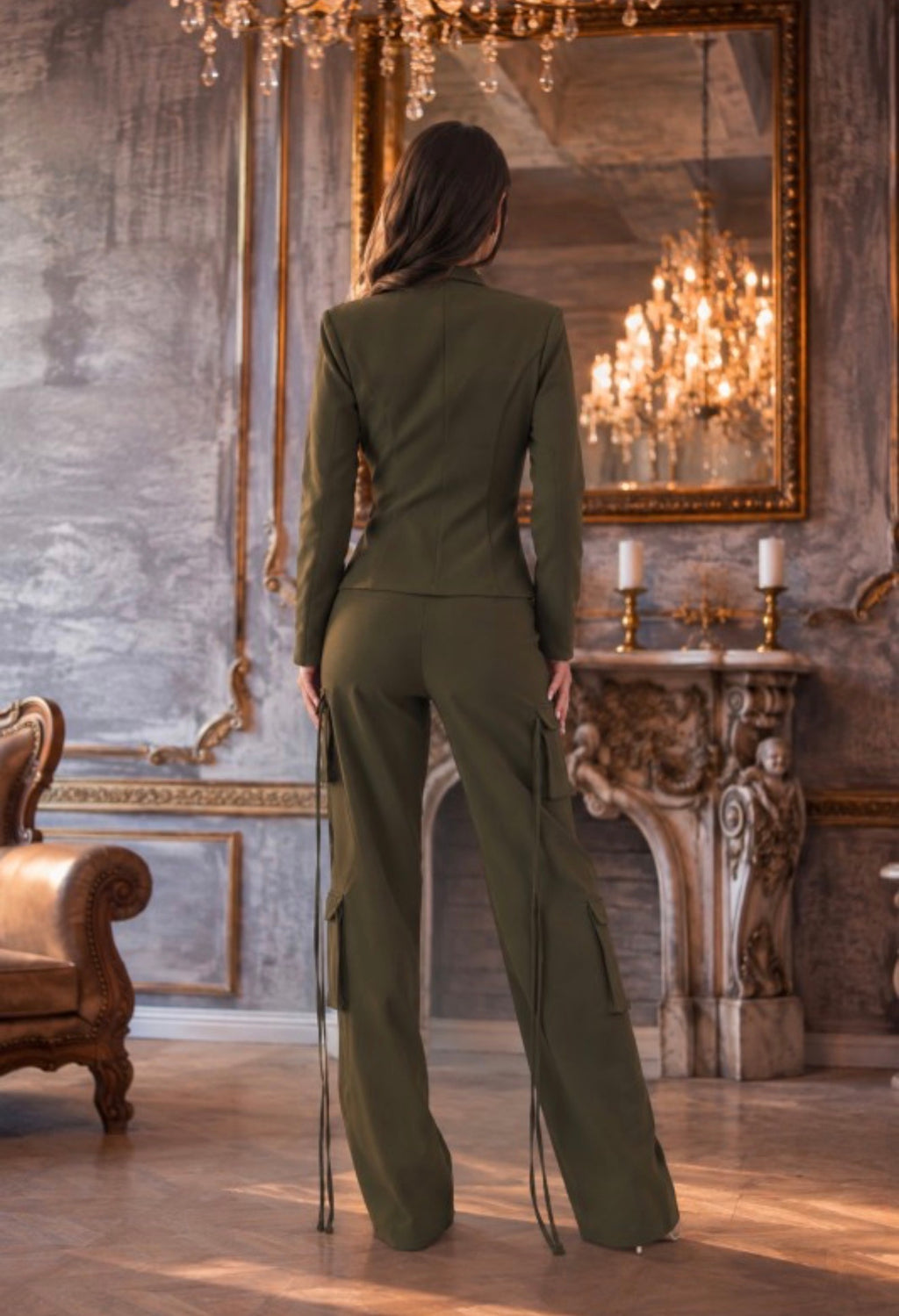 OLIVE BLAZER CARGO SETS