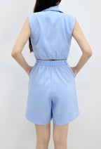 TAILORED SLEEVELESS VEST & SHORTS SET