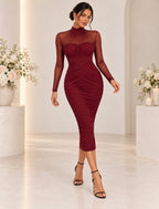 THE SILHOUETTE BURGUNDY DRESS