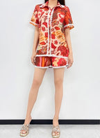 Red Multi-Print Two-Piece Set