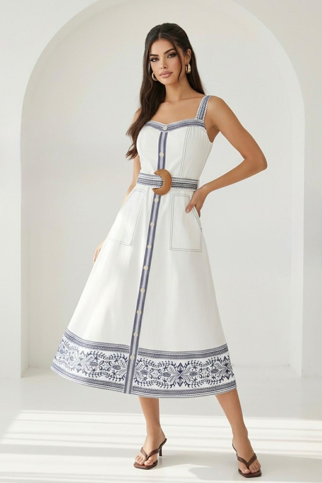 Coastal Elegance Midi Dress