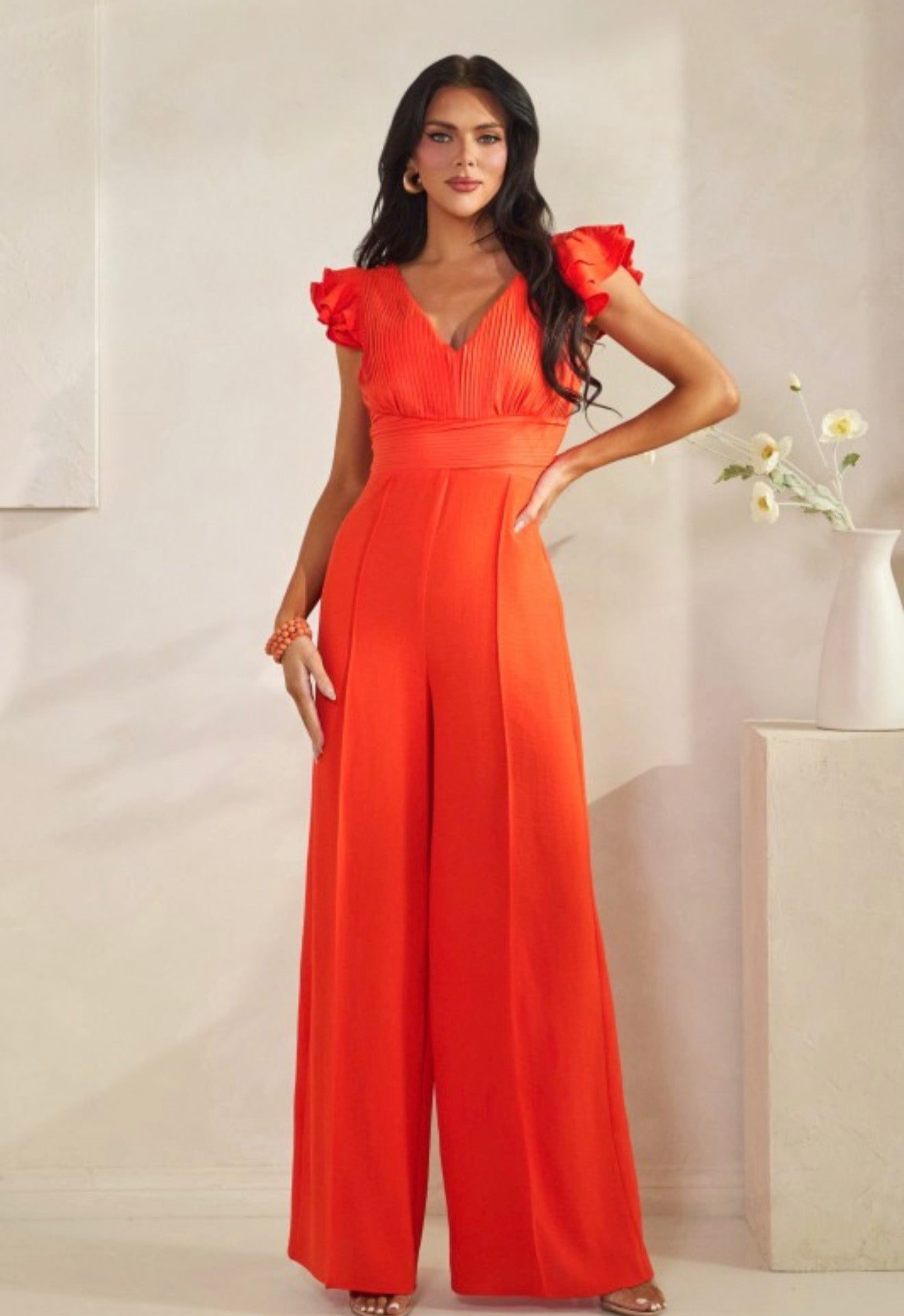 Airflow Double Ruffle Sleeve Jumpsuit