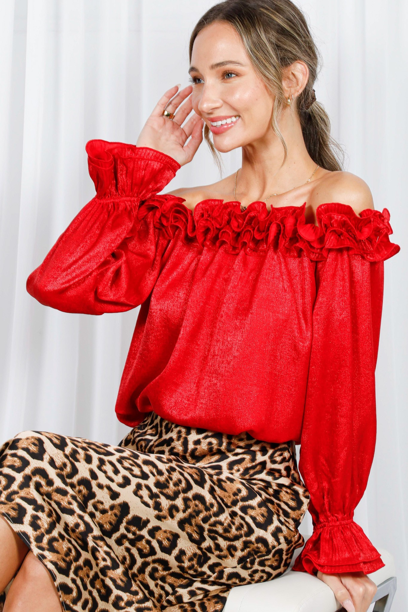 Blusa Agualluvias Rufles y Satinada