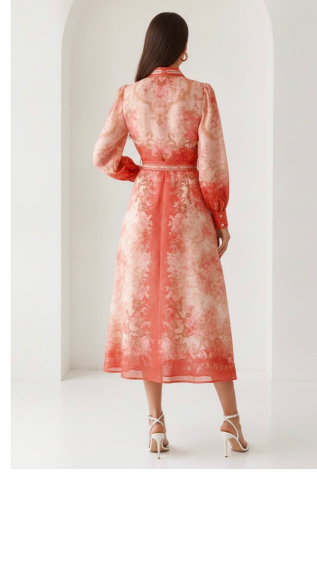 LONG SLEEVE BELTED DRESS