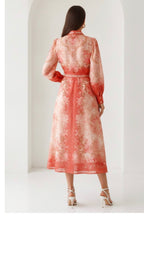 LONG SLEEVE BELTED DRESS