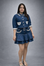Pearl Denim Two-Piece Set