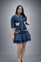 Pearl Denim Two-Piece Set