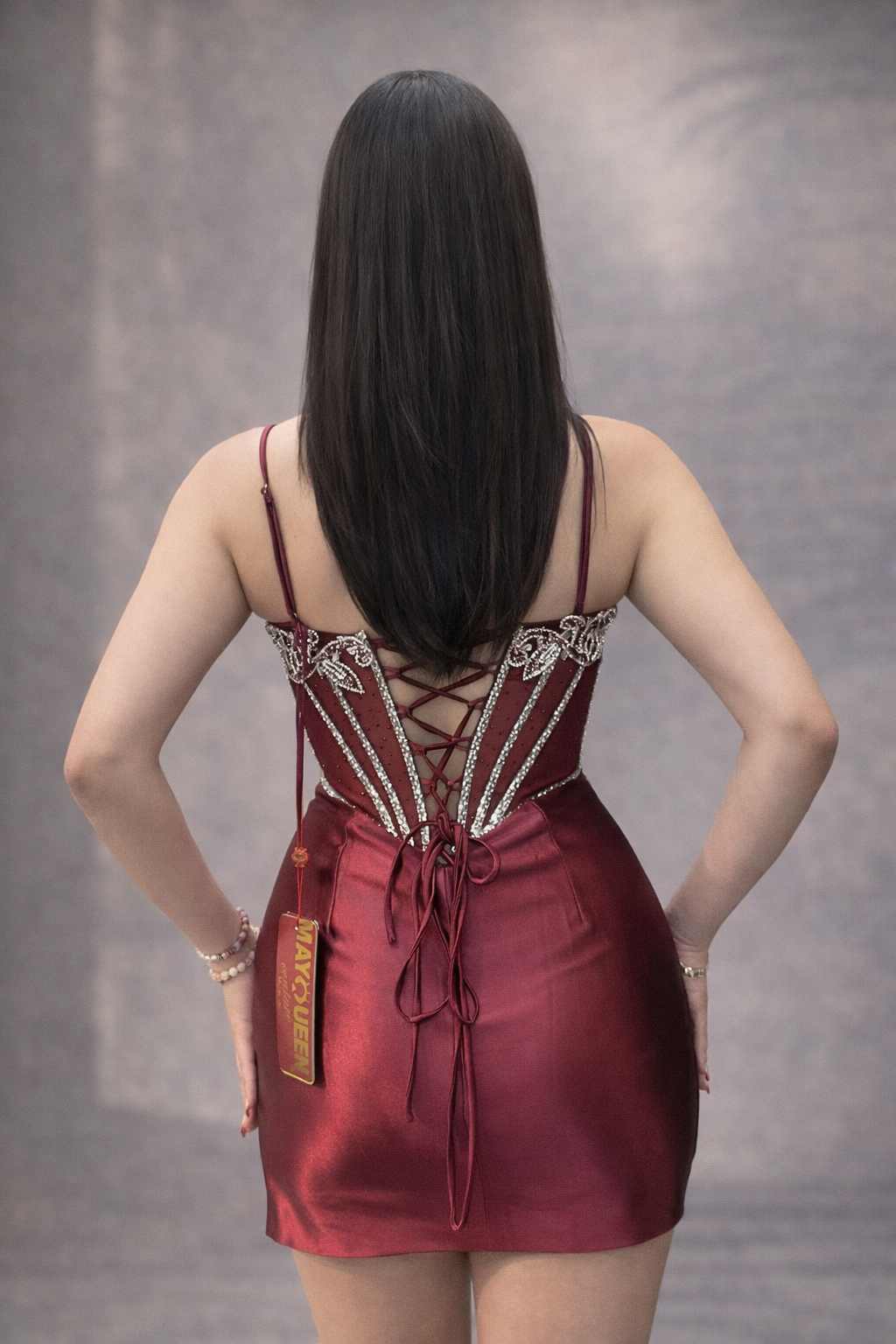 Red Satin Mini Dress