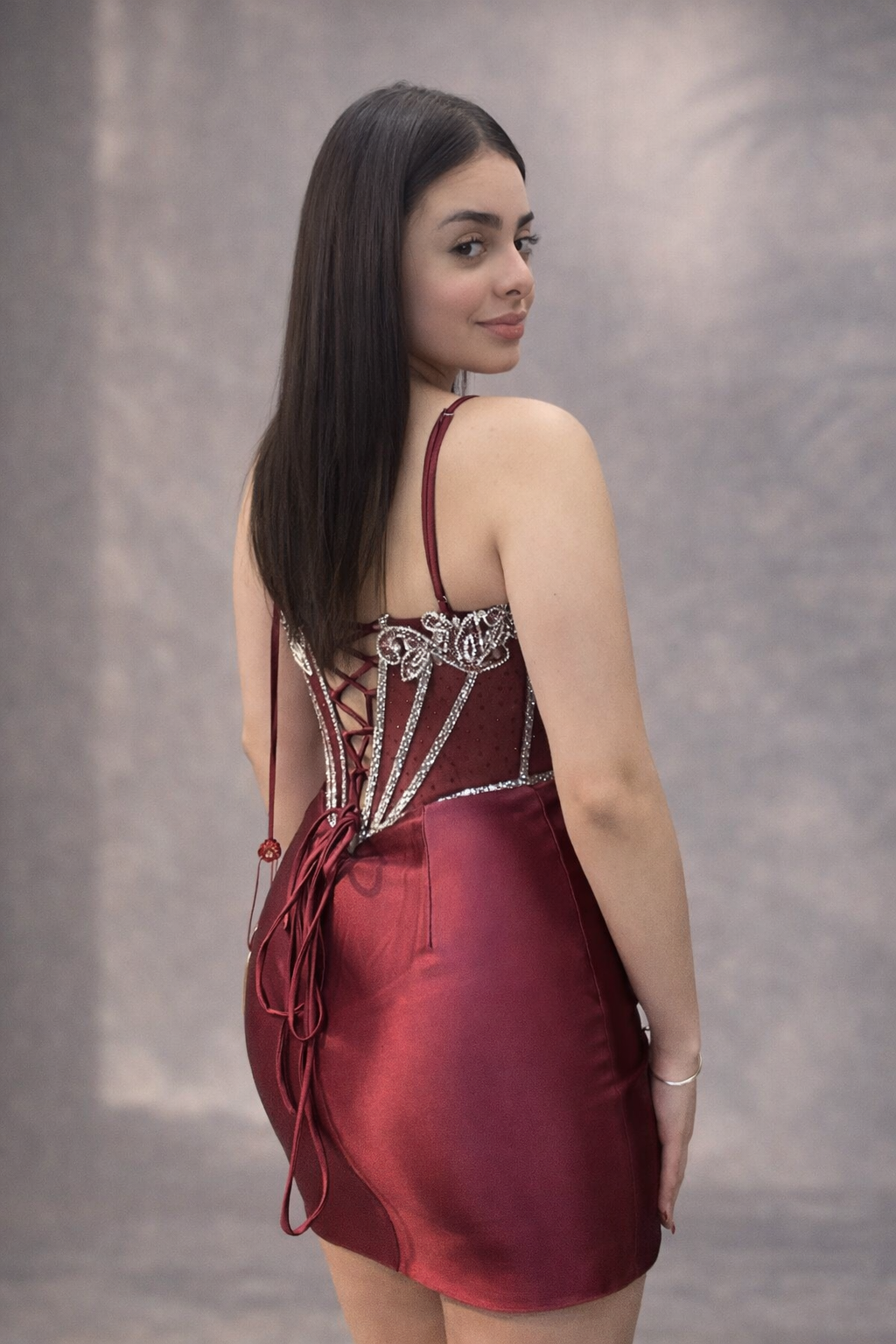 Red Satin Mini Dress