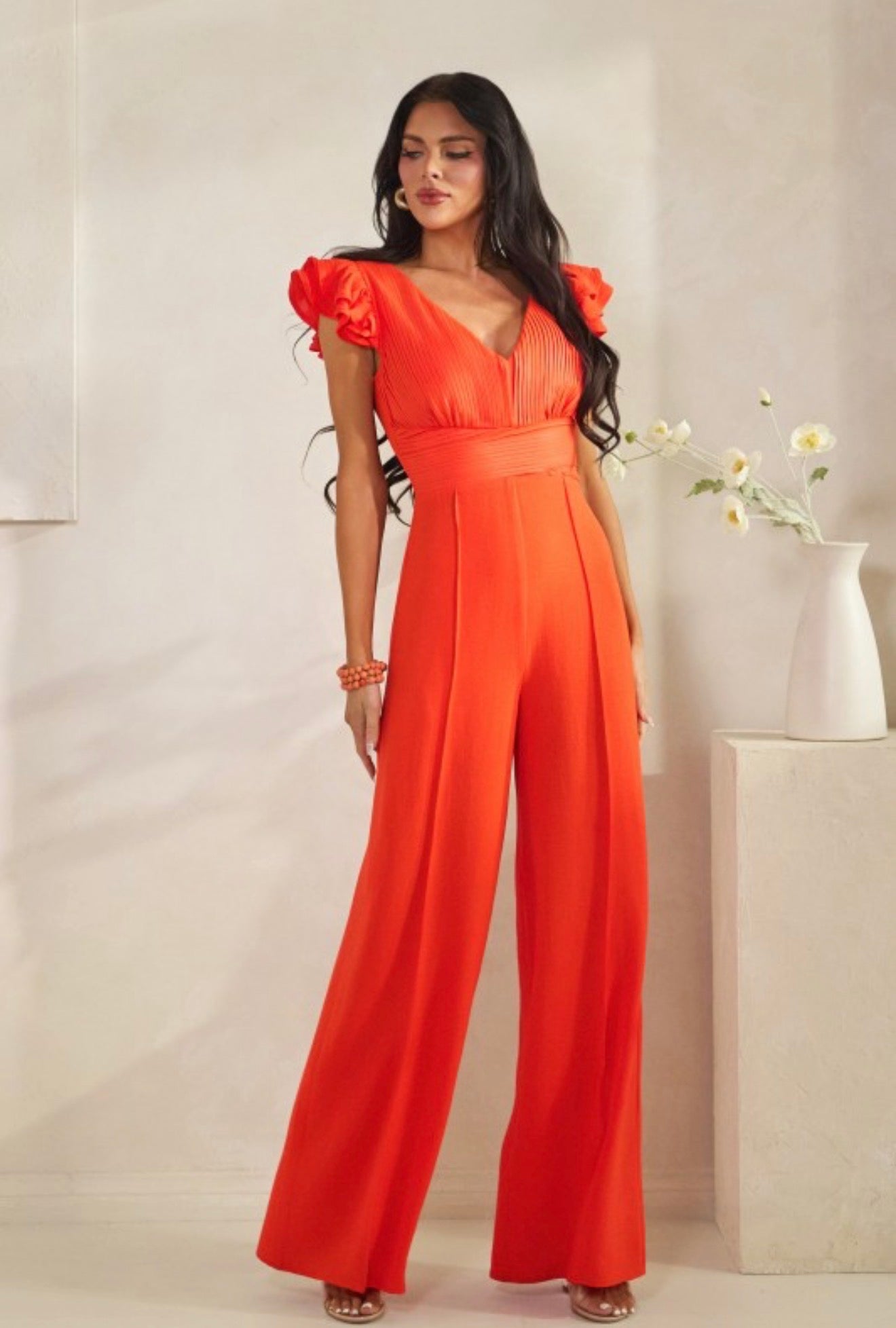 Airflow Double Ruffle Sleeve Jumpsuit