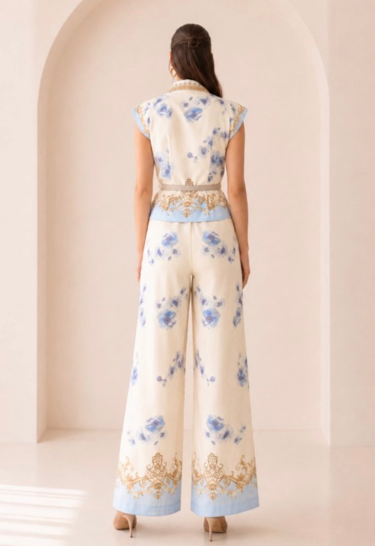 MATCHING SET - BUTTONDOWN TOP WITH WIDE LEG PANTS