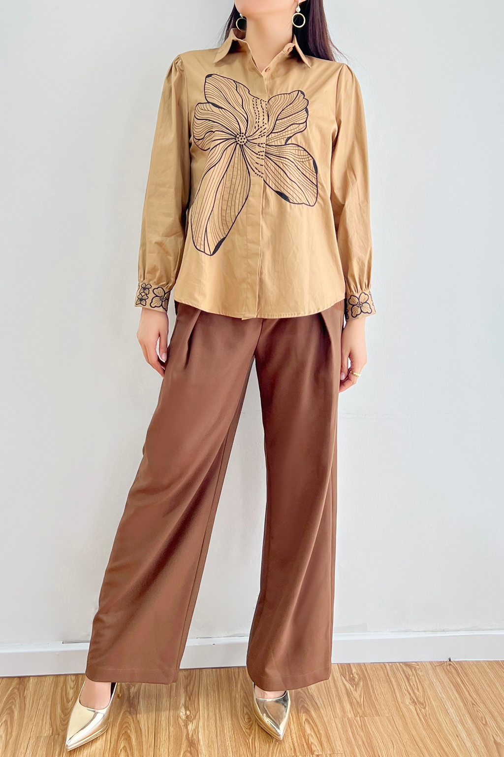 Embroidered Flower Shirt