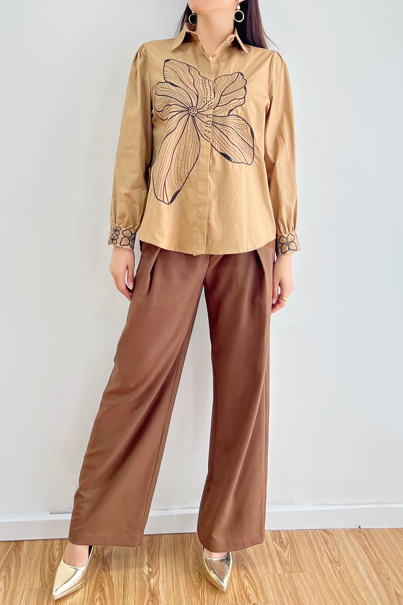 Embroidered Flower Shirt