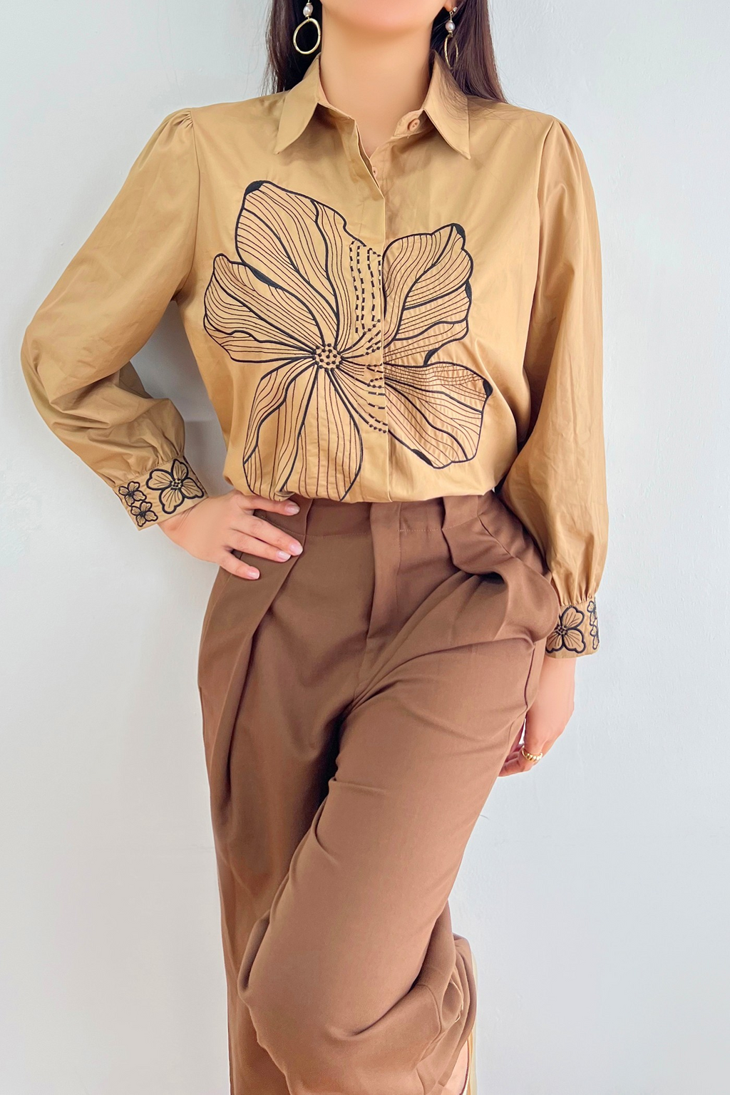 Embroidered Flower Shirt