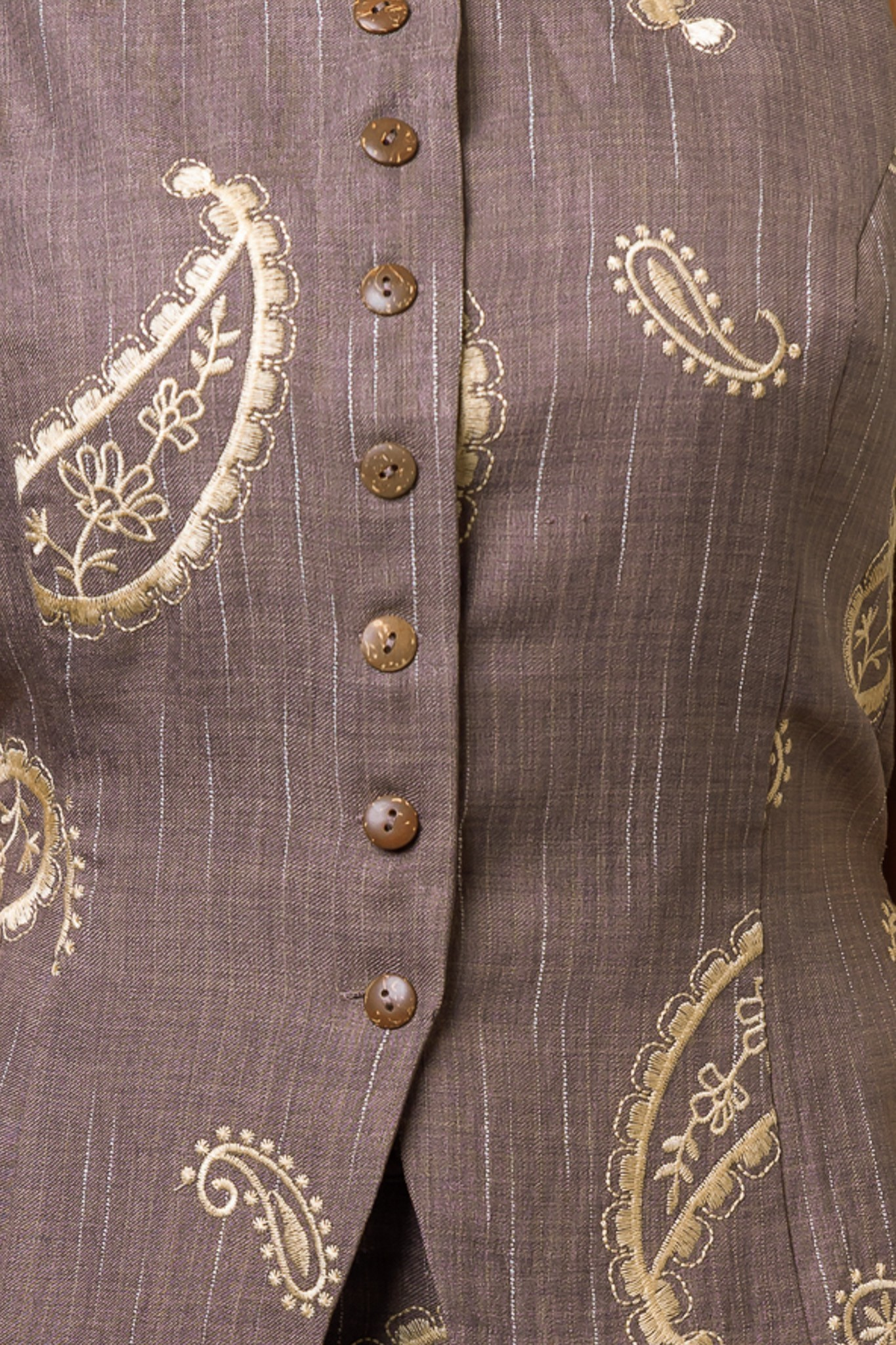 Embroidered Vest And Pan Set