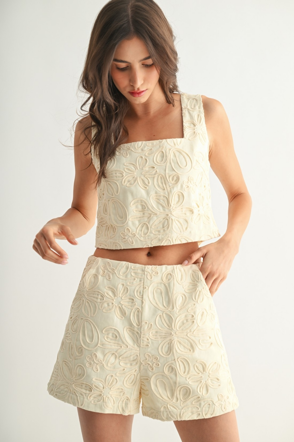 Floral Embroidered Two Piece Set