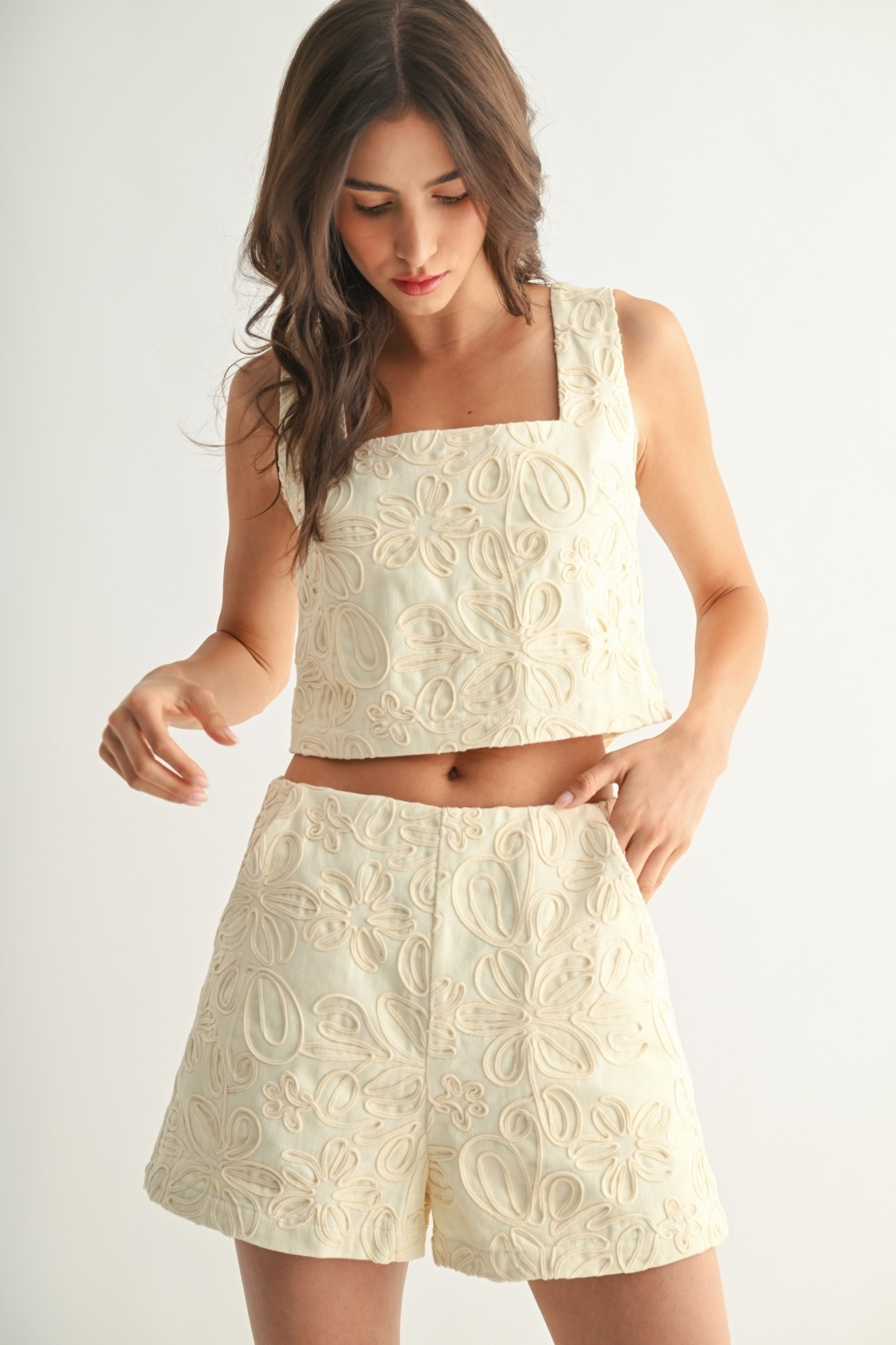 Floral Embroidered Two Piece Set