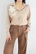 Shirt With Crochet Flower