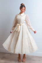 Texture Embroidered Maxi Dress