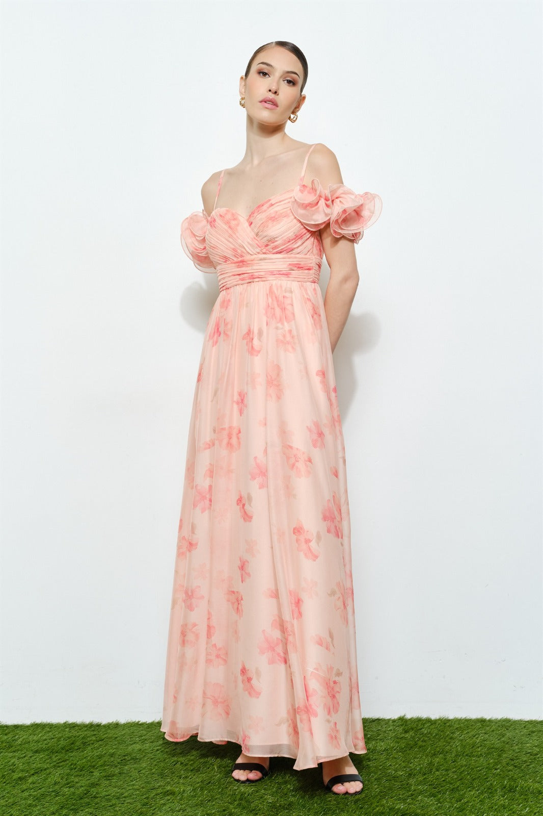Blush Floral Evening Dress