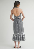Gingham Button Midi Dress