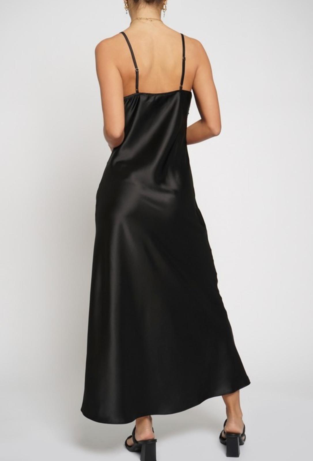 Black Satin Evening Dress
