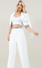 White Elegant Blazer & Pants Set