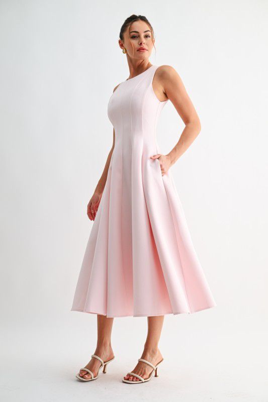 Elegant Sleeveless Blush Dress