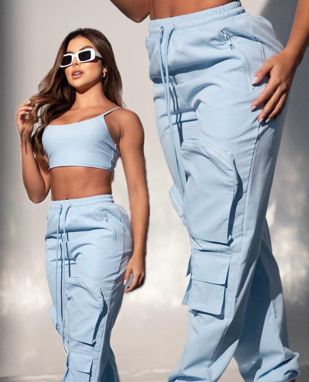 Sporty Sky Blue Two-Piece Set