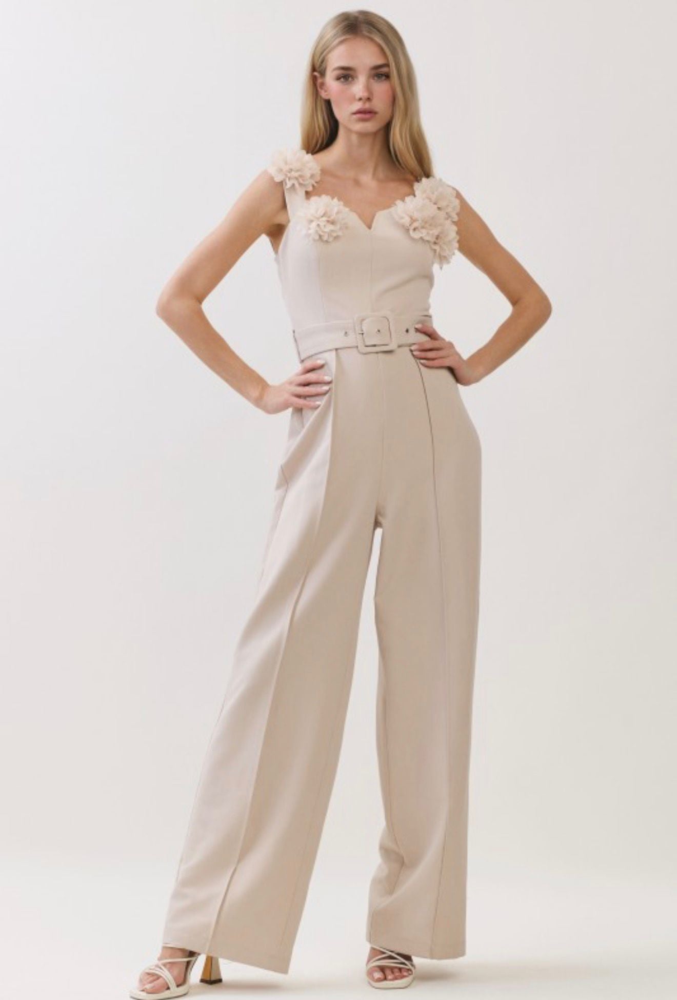 Chic Blossom Belted Jumpsuit