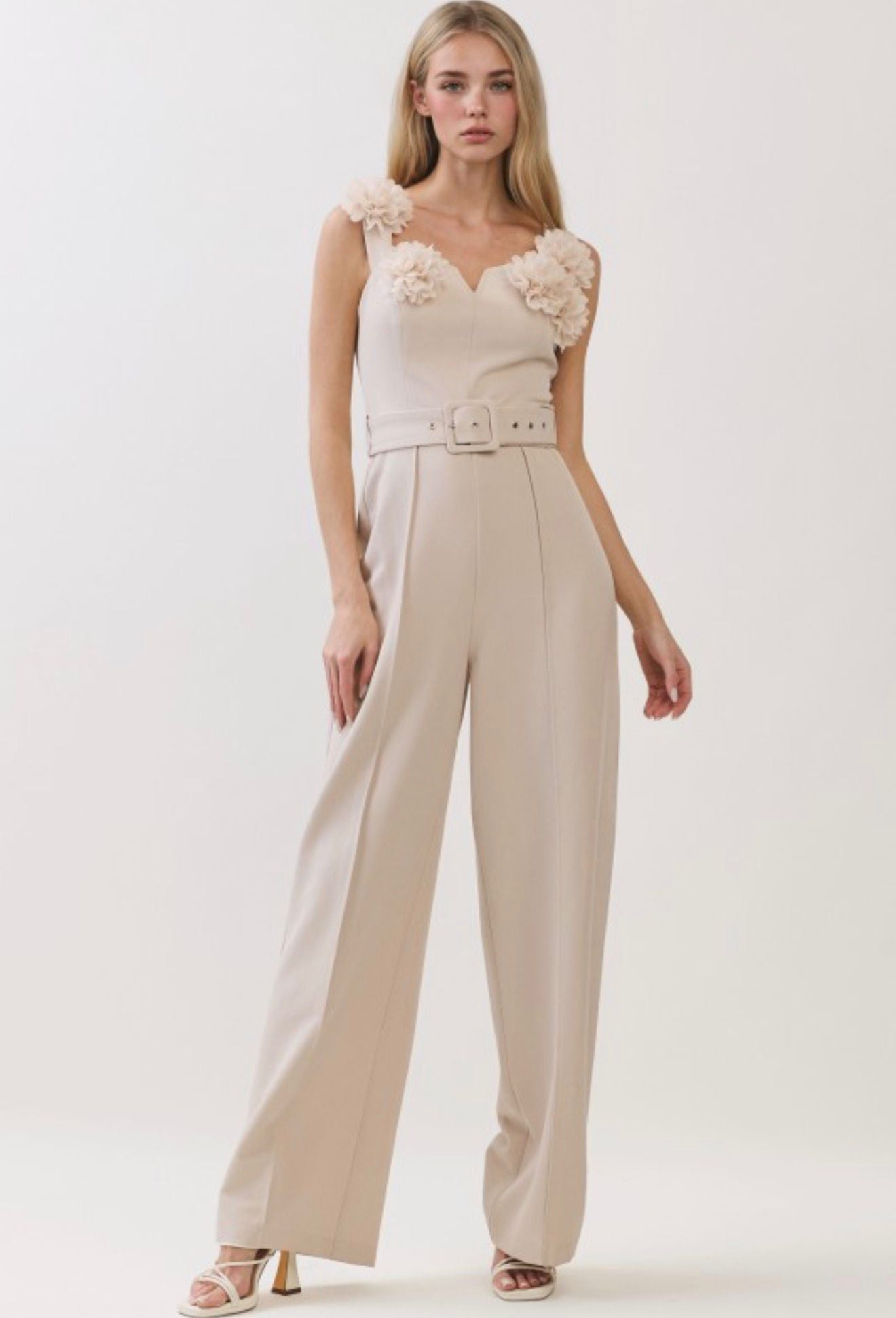 Chic Blossom Belted Jumpsuit