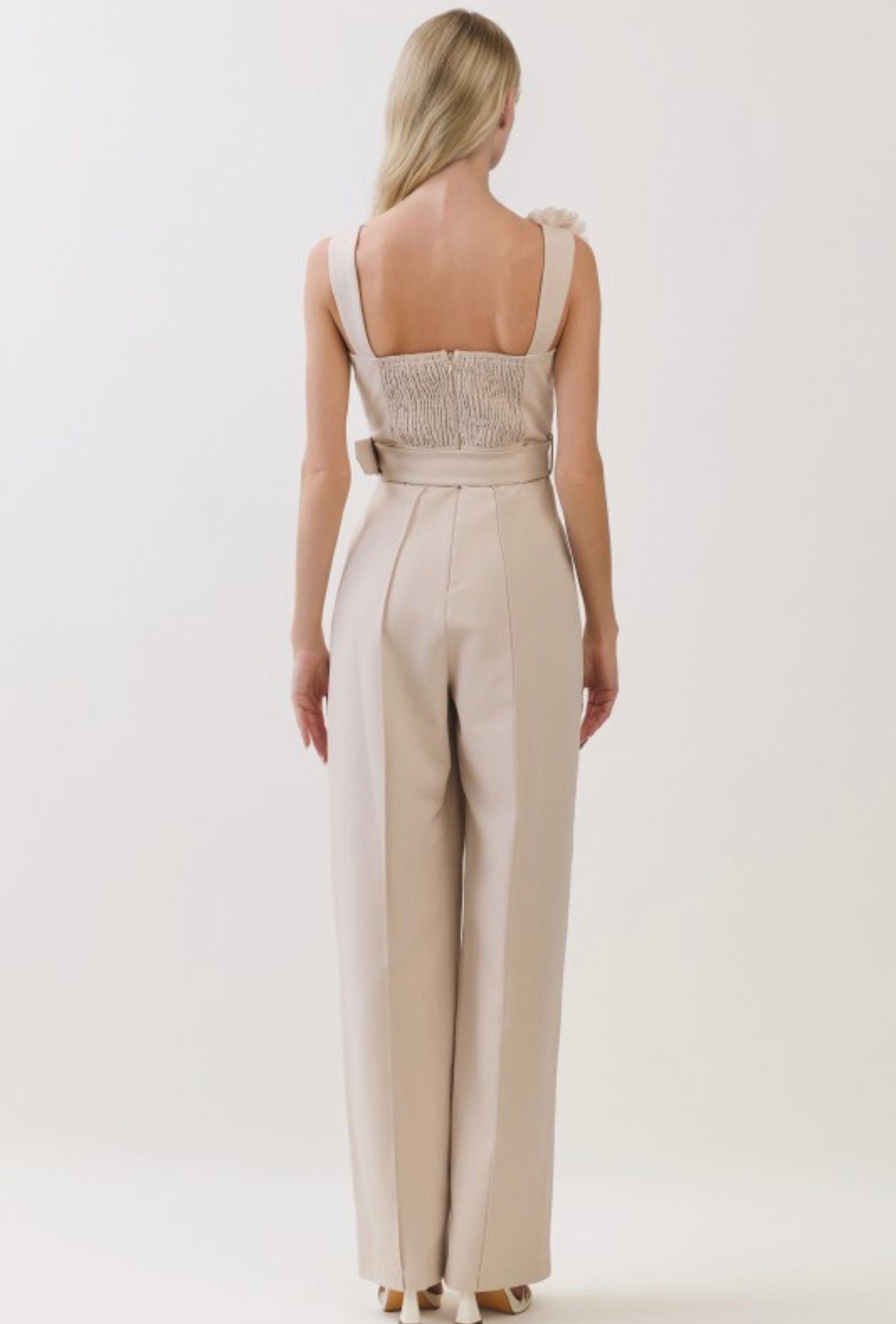 Chic Blossom Belted Jumpsuit