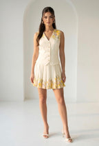 Sleeveless Pleated Mini Dress