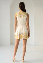 Sleeveless Pleated Mini Dress