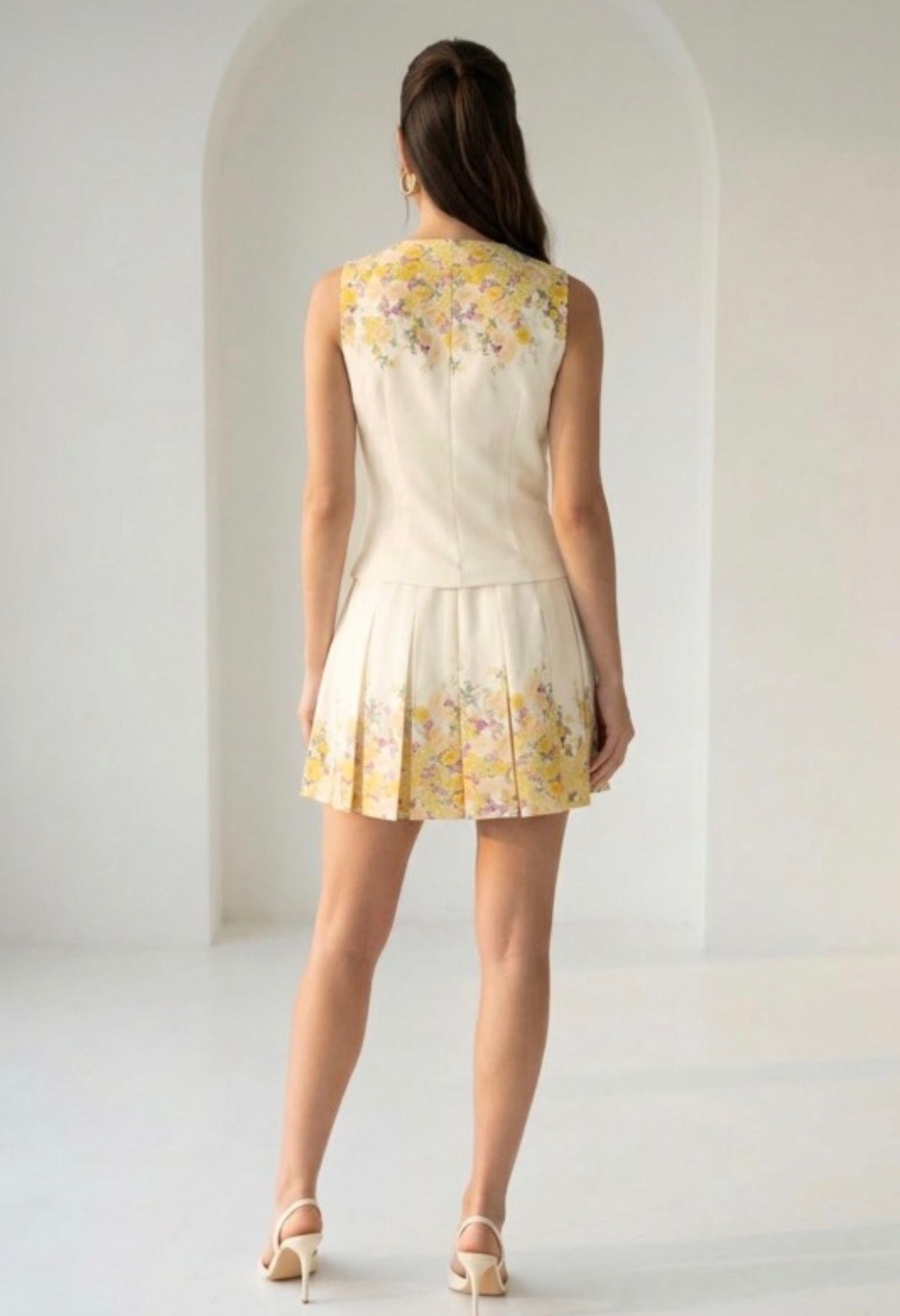 Sleeveless Pleated Mini Dress