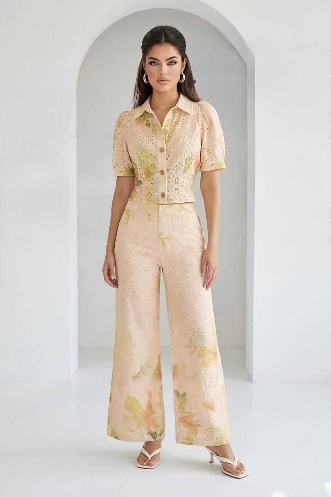Crochet Top and Pants Set