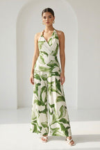 Leaf Print Top and Pant Set