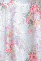 Floral Print Eyelet Midi Dress