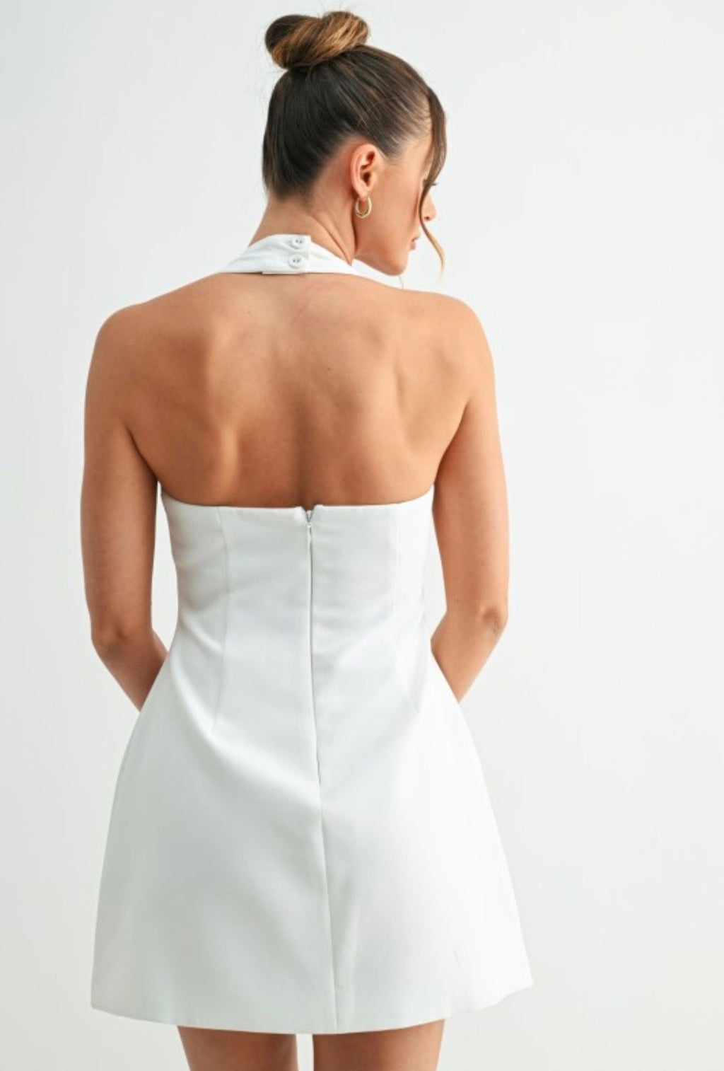 Pearl Muse Halter Mini Dress