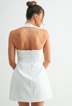 Pearl Muse Halter Mini Dress