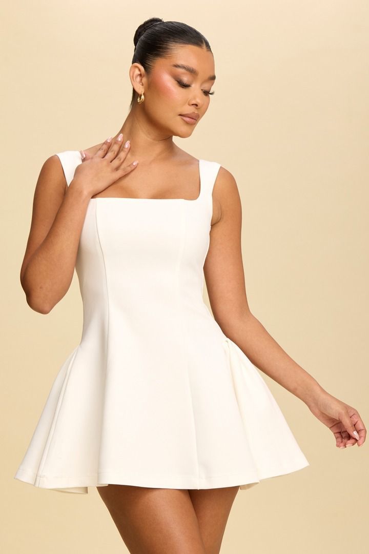 Square Neck Flare Mini Dress