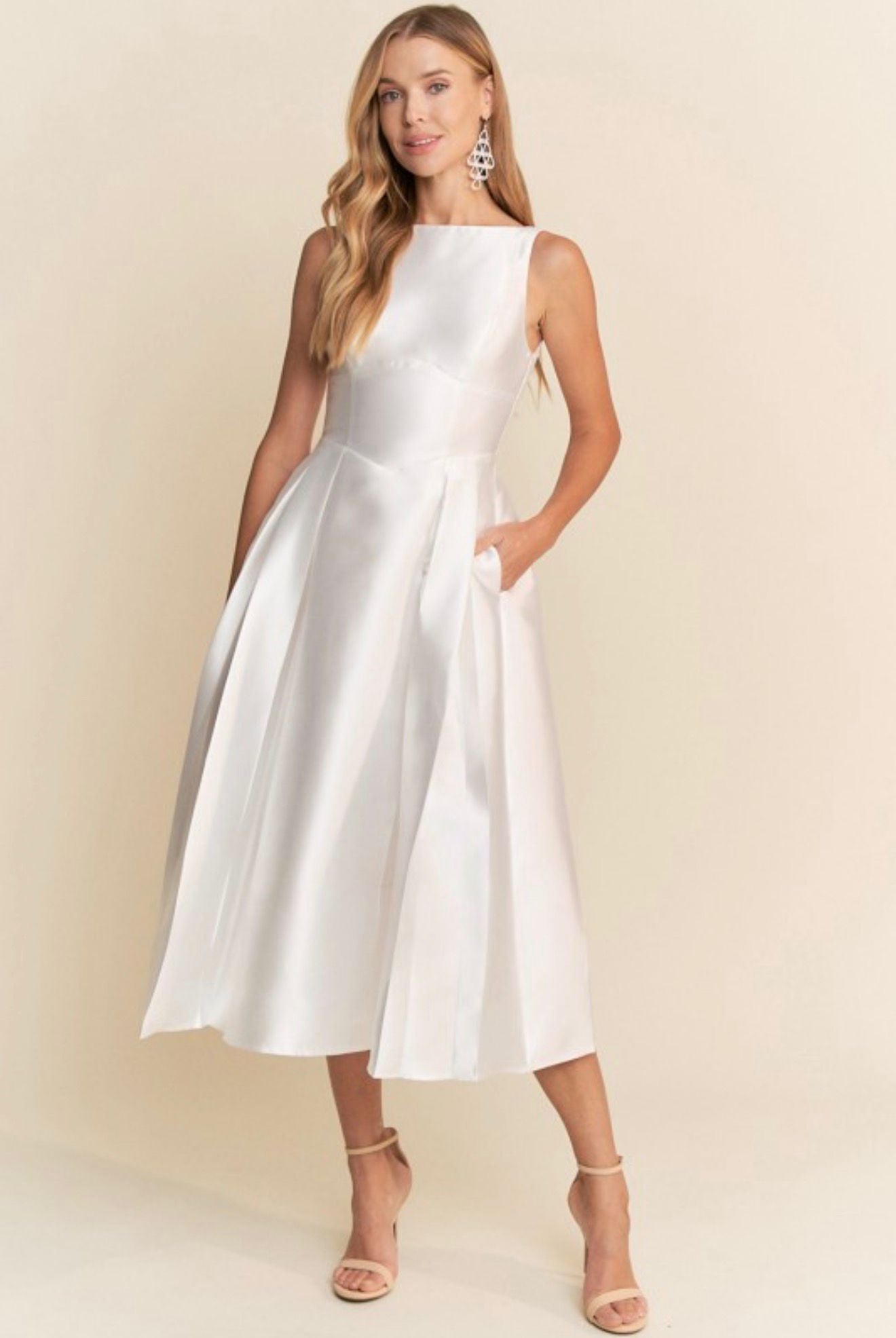 A-Line Midi Dress With Pockets