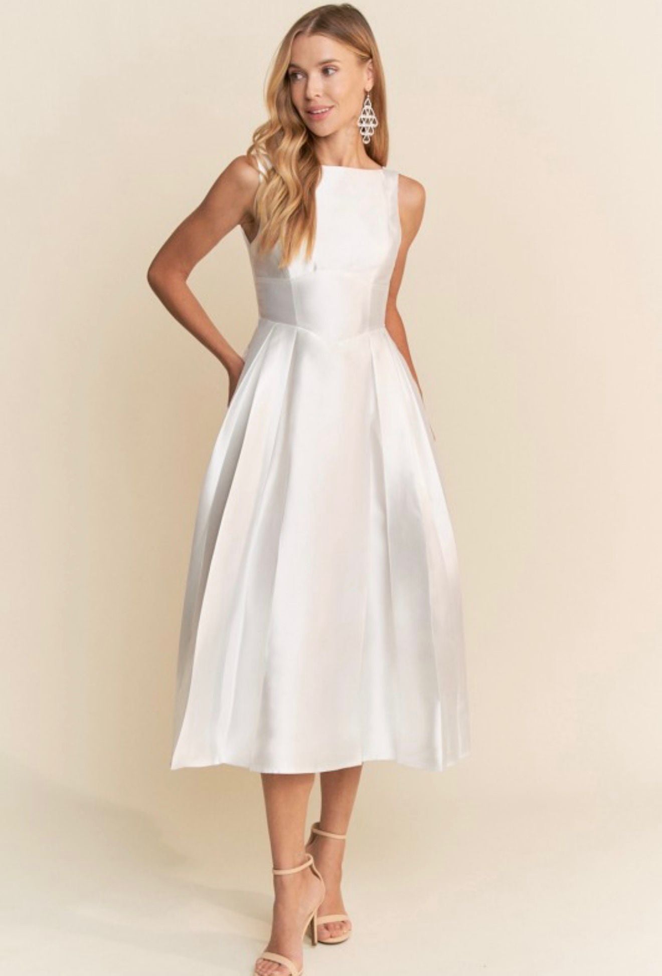 A-Line Midi Dress With Pockets