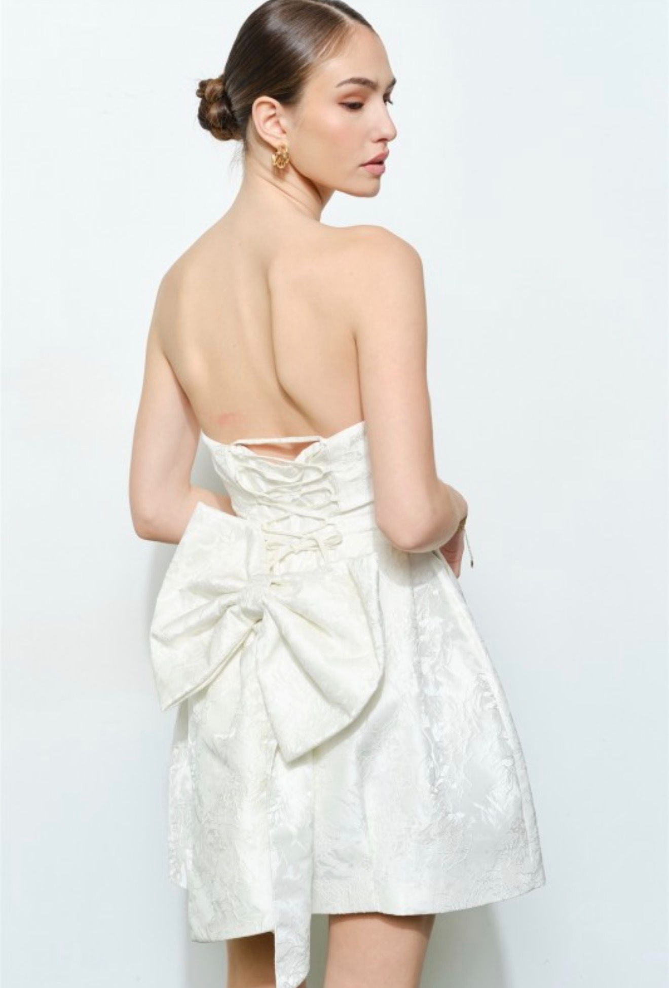 Luxe Floral Jacquard Corset Mini Dress