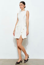 Asymmetrical Mini Dress with Bow Accents