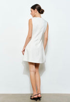 Asymmetrical Mini Dress with Bow Accents